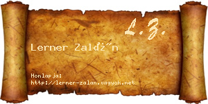 Lerner Zalán névjegykártya
