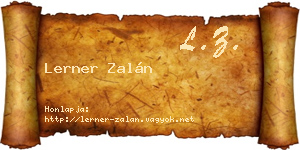 Lerner Zalán névjegykártya