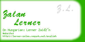 zalan lerner business card